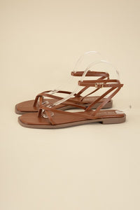 Top Moda Black Strappy Flat Sandals