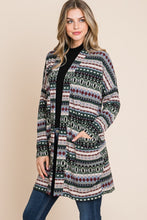 Ladda upp bild till gallerivisning, BOMBOM Aztec Open Front Long Sleeve Cardigan
