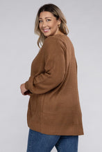 Cargar imagen en el visor de la galería, Zenana Plus Size Open Front Waffle Knit Cardigan
