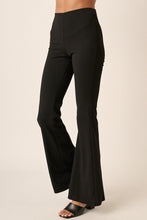 Cargar imagen en el visor de la galería, Mittoshop Black Crepe Knit Elastic Waist Flare Leg Pants
