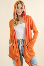 Cargar imagen en el visor de la galería, And The Why Dusty Coral Thermal Hooded Open Front Cardigan
