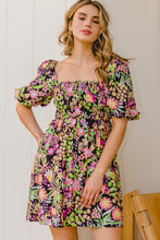 Load image into Gallery viewer, ODDI Floral Tie Back Mini Dress
