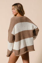 Ladda upp bild till gallerivisning, BiBi Striped Dropped Shoulder Knit Sweater
