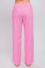 Carregar imagem no visualizador da galeria, Linen Drawstring Waist Long Pants with Pockets
