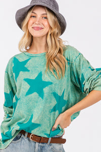 SAGE + FIG Mineral Wash Star Pattern Top