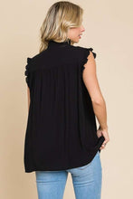 Load image into Gallery viewer, Culture Code Frilly Trim Smocked Sleeveless Top
