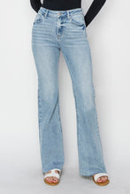 Ladda upp bild till gallerivisning, RISEN High Rise Raw Cut Hem Blue Denim Bootcut Jeans
