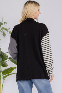 Celeste Striped Button Up Dropped Shoulder Shacket