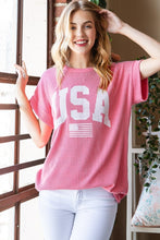 Cargar imagen en el visor de la galería, Heimish USA Graphic Short Sleeve Ribbed Knit Top
