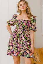 Load image into Gallery viewer, ODDI Floral Tie Back Mini Dress
