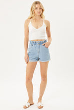 Load image into Gallery viewer, Love Tree Double Buttoned Paper Bag Waistband Denim Shorts
