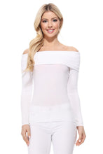 Carregar imagem no visualizador da galeria, Soft Rayon &amp; Stretch Off Shoulder Sweater Knit Top
