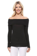 Carregar imagem no visualizador da galeria, Soft Rayon &amp; Stretch Off Shoulder Sweater Knit Top
