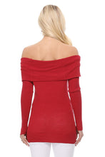 Carregar imagem no visualizador da galeria, Soft Rayon &amp; Stretch Off Shoulder Sweater Knit Top
