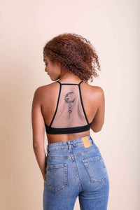 Leto Crescent Moon Dream Catcher Tattoo Mesh Bralette