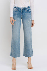 Vervet by Flying Monkey Mid Rise Cropped Wide Leg Jeans