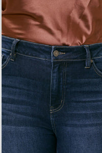 KanCan Plus High Waisted Flared Leg Blue Denim Jeans