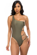 Load image into Gallery viewer, Mermaid Swimwear One Piece Strappy Cutout Swimsuit
