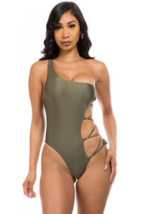 Mermaid Swimwear One Piece Strappy Cutout Swimsuit