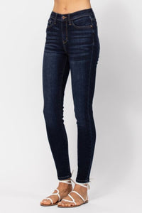 Judy Blue Hand Sanded Dark Blue Denim Skinny Jeans