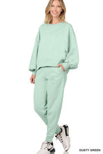 Cargar imagen en el visor de la galería, Zenana Balloon Sleeve Sweatshirt &amp; Sweatpants Set
