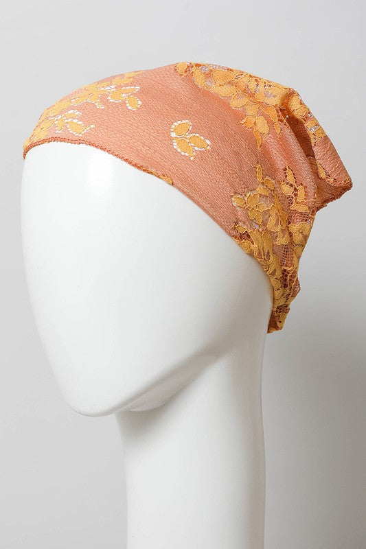 Leto Bohemian Floral Lace Headscarf