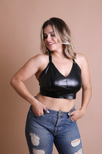 Load image into Gallery viewer, Leto Plus Size Vegan Leather Longline Bralette
