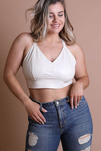 Leto Plus Size Vegan Leather Longline Bralette