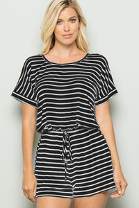 Heimish Striped Short Sleeve Romper