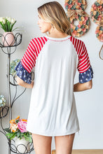 Load image into Gallery viewer, Heimish USA Theme Flounce Sleeve Contrast Top
