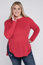 Load image into Gallery viewer, Zenana Plus Size Melange Baby Waffle Long Sleeve Top
