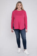 Load image into Gallery viewer, Zenana Plus Size Melange Baby Waffle Long Sleeve Top
