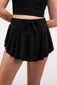 Zenana Curved Hem Athletic Skirt Hidden Shorts With Inner Pockets