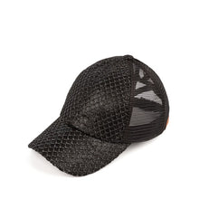 Load image into Gallery viewer, CC Textured Faux Leather Pony Cap

