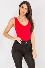 Load image into Gallery viewer, Yelete V-Neck Basic Tank Top Thong Bodysuit
