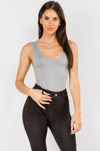 Yelete V-Neck Basic Tank Top Thong Bodysuit