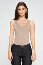 Load image into Gallery viewer, Yelete V-Neck Basic Tank Top Thong Bodysuit
