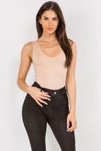 Load image into Gallery viewer, Yelete V-Neck Basic Tank Top Thong Bodysuit
