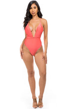 Cargar imagen en el visor de la galería, Mermaid Swimwear Crisscross Tie Back Deep V One Piece Swimsuit
