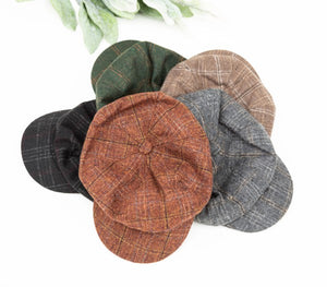 Ali's Corner Plaid Newsboy Caps