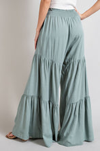 Carregar imagem no visualizador da galeria, Eesome Smocked Tie Waist Tiered Super Wide Leg Pants
