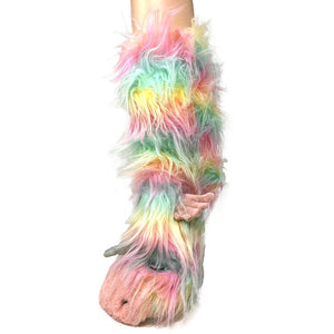 Funky Unicorn Women's Cozy Sherpa Non Skid Slipper Socks