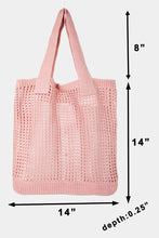 Carica l&#39;immagine nel visualizzatore di Gallery, Fame Pointelle Knit Crochet Tote Bag
