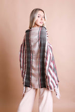 Load image into Gallery viewer, Leto Tartan Check Pocket Frayed Edge Ruana Wrap
