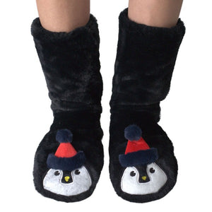 Women's Penguin Cozy Sherpa Non Skid Slipper Socks