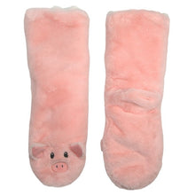 Ladda upp bild till gallerivisning, Le Piggy Women&#39;s Pig Cozy Sherpa Non Skid Slipper Socks
