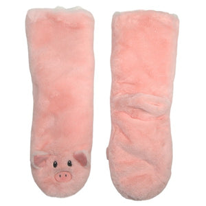 Le Piggy Women's Pig Cozy Sherpa Non Skid Slipper Socks