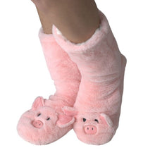 Ladda upp bild till gallerivisning, Le Piggy Women&#39;s Pig Cozy Sherpa Non Skid Slipper Socks
