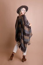 Load image into Gallery viewer, Leto Multicolor Classic Striped Soft Knit Poncho
