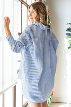 Load image into Gallery viewer, First Love Blue Striped Button Down Shirt
